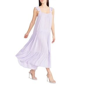 Bb Dakota Steve Madden Lavender DropWaist Square Neckline Flutter Maxi Dress